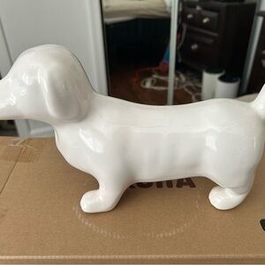 Ceramic Dachshund Figurine - White